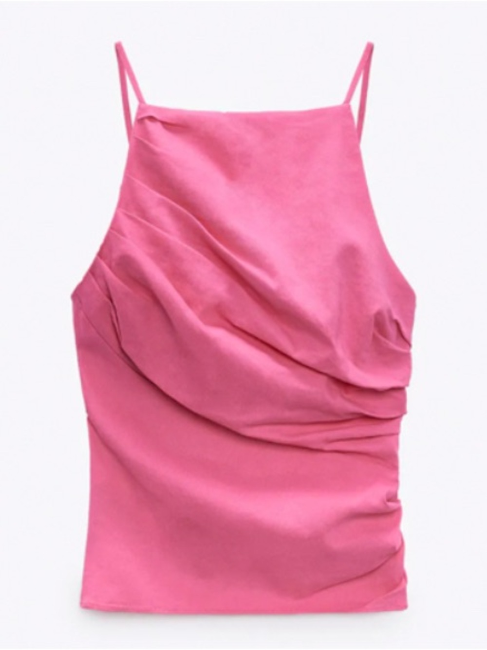 Zara Linen Blend Stylished Draped Top